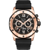 Bulova Herrenarmbanduhr Chronograph 98B104 399 - Schwarz/Schwarz