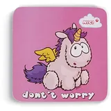 NICI - Don't Worry Untersetzer, Kork, 9,5 x 9,5 cm, (42453)