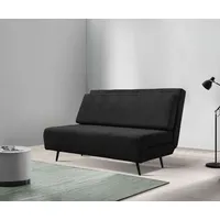 Schlafsofa ANDAS "Linnea", grau (anthrazit), B:140cm H:87cm T:94cm, 100% Polyester, Sofas, Daybed mit aufklappbarer Liegefläche, in Webstoff, Veloursstoff, Cord