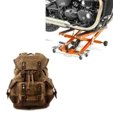 Set: Motorrad Hebebühne Midlift XL bis 500kg or ConStands mit Rucksack Canvas RG8 Vintage 20Ltr braun