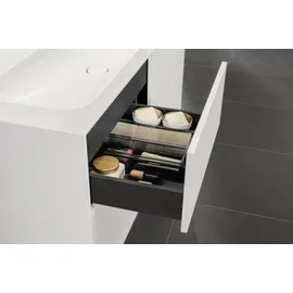 Villeroy & Boch Finion Waschtischunterschrank 2 Auszüge, mit Beleuchtung, 1000x603x501mm, Glass White Matt, Anthracite Matt