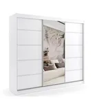 altdecor Kleiderschrank, Weiß, Holzwerkstoff, 240x216x61 cm Schlafzimmer, Kleiderschränke