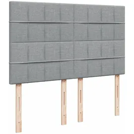 vidaXL Boxspringbett mit Matratze Hellgrau 140x200 cm Stoff
