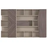 aea Regalsystem Beige Braun Holzoptik Offenes Design Schubladen Bürochrank