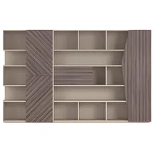 aea Regalsystem Beige Braun Holzoptik Offenes Design Schubladen Bürochrank