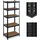 Relaxdays Schwerlastregal, HBT: 180 x 70 x 45 cm, 500 kg, Stahl & MDF, 5 Ebenen, Lagerregal zum Stecken, Garage, schwarz