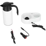 Tragbarer 800-ml-wasserkocher Fürs Auto – Reise-wassererhitzer Mit Weißem Sockel Und Silikondichtung