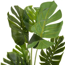 bümö plants Monstera Kunstpflanze - Täuschend echtes Fensterblatt, geruchlose Premium Kunstblume für lebendiges Ambiente - authentische, künstliche