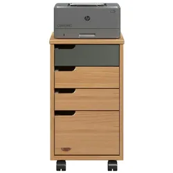 Mestre Kommode Büro, Schubladenkassette auf Rädern. 3,1 Schublade honig,grau.