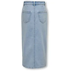 KIDS ONLY Jeansrock KIDS ONLY "KOGSIRI FRONT SLIT SKIRT DNM GUA NOOS", Mädchen, Gr. 116, blau (light blau denim), Jersey, Obermaterial: 74% Baumwolle, 25% Polyester, 1% Elasthan, unifarben, lang, Röcke Jeansrock