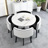OCAZI esstisch,Rundes Esstisch-Set,Küchen-Esstisch-Set,Schlichter Kleiner runder Tisch,Runder Konferenztisch,rundes modernes Esstisch-Set,Tisch- und Stuhl-Set - #11-90 * 75cm/35.4 * 29.5in(WxH)