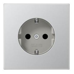 Jung   SCHUKO-Steckdose  (Aluminium)