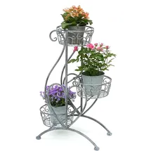 DanDiBo Ambiente Blumentreppe mit 3 Ablagen 75 x 75 cm Grau