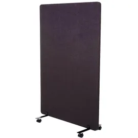Proregal Akustik-Trennwand HxBxT 127x80x39 cm doppelwandig rollbar Stoff Braun-Grau Büro-Sichtschutz Raumteiler Pinnwand