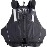 Owntop Schwimmweste Erwachsene | Verstellbare Auftriebsweste mit großzügigen Taschen, Reflexstreifen & flexiblen Armausschnitten | Schwimmhilfe für Kajak, Angeln, Bootssport, Paddeln (Schwarz,XS-S)