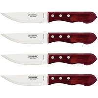 Tramontina JUMBO Steakmesser-Set, rostfreiem Edelstahl, spülmaschinenfest, Griffe aus Echtholz,