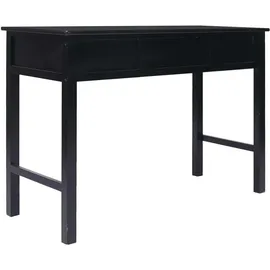 vidaXL Schreibtisch Schwarz 108x45x76 cm Massivholz Paulownia
