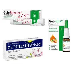 Gelositin Nasenpflege + Gelorevoice + Cetirizintabletten