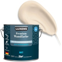 LUXENS - Premium Wandfarbe 2,5 l - Cremeweiss - Matt - Wände, Decken & Täfelungen - Anti-Allergen - Ohne endokrine Disruptoren - 25m2