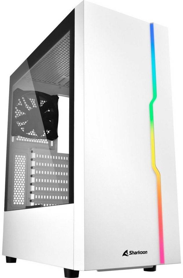 Sharkoon PC-Gehäuse Sharkoon RGB SLIDER White, Tower-Gehäuse weiß