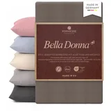 Formesse – Bella Donna Jersey Kissenbezug. Edler Jersey-Kissenbezug 80x80 cm. 97% Baumwollzwirn, 3% Elastan, Aloe Vera & Arganöl, Marken-Reißverschluss. Kissenbezug aus Deutschland. Farbe Trüffel