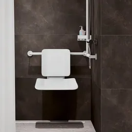 Hewi System 900 Einhängesitz Klappsitz weiß matt 450 x 450 mm