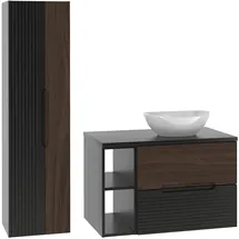 petits-meubles Sylla 2-tlg. Schwarz/Holz