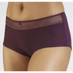Panty NUANCE, Damen, Gr. 48/50, lila (aubergine), Microtouch, Obermaterial: 85% Polyamid, 15% Elasthan, figurbetont, Unterhosen, mit feiner Zierschleife und Schmuckaccessoire
