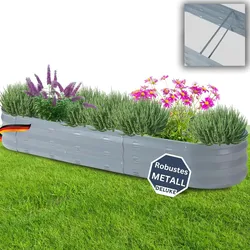 DELUKE® Hochbeet für Garten SOPHIE - Verzinkter Stahl Wetterfest | Hochbeet Metall Hochbeet-Kit Bausatz | Anthrazit, 171x50x25cm