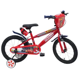 Kubbinga Unisex Kinder Disney Fahrrad 4 bis 6 Jahren von 16 Zoll Cars, mit seitlichen Stabilisatoren Kinderfahrrad 4-6, rot, pollici