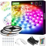 Lepro LED Strip 10M(5Mx2), LED Streifen Musik Lichterkette mit Fernbedienung, Länge: 2 x 5 m