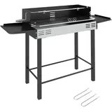 Outsunny Holzkohlegrill Campinggrill und Rotisserie-Kit klappbar Schwarz