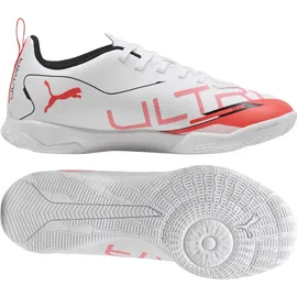 Puma Ultra 5 Play IT Hallenschuhe Kinder Puma White/Puma Black/Glowing Red 34