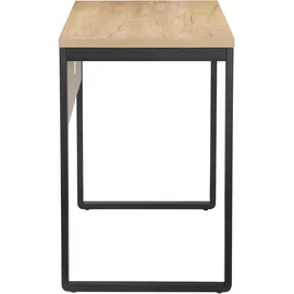 OTTO home Schreibtisch OTTO HOME "Moid", braun (eiche natur, schwarz, eiche natur), B:100cm H:75cm T:50cm, Tische, Schreibtisch, Computertisch, Kabeldurchlass, Metallkufen, Breite 100 cm