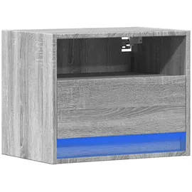 vidaXL Wand-Nachttisch mit LED-Leuchten Grau Sonoma