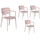 LC Garden »Veti« Stapelstuhl 52,5x53x79cm Gartenstuhl Bistrostuhl rosa Stapelstühle Bistrostühle Kunststoff stapelbar