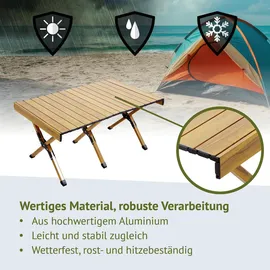 Jawinio Campingtisch Klappbar Holzoptik Braun