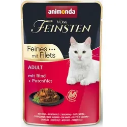 Katzen - Nassfutter ANIMONDA Vom Feinsten Filets Adult, Rind + Putenfilet, 85 g