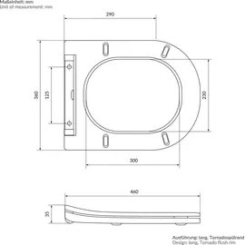 luxebath Wand-WC mit WC-Sitz Weiß Nano