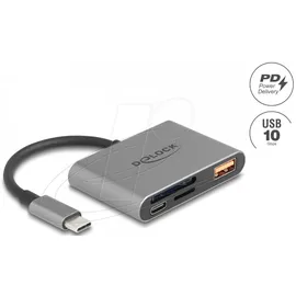DeLock 91016 Kartenleser USB 3.2 Gen 2 (3.1 Gen 2) Type-C Grau
