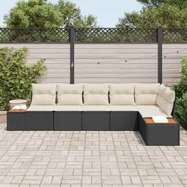 vidaXL Garten-Sofa-Set 6 pcs Schwarz und Creme