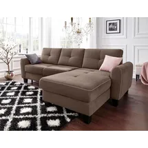 sit&more Ecksofa »Varese L-Form« mit Federkern, wahlweise mit Bettfunktion und Stauraum braun