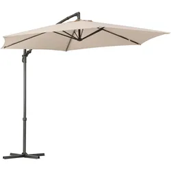 Tarrington House Ampelschirm Helena rund, Stahl, Ø 3 x 2.52 m, mit Kurbel, wasserabweisend, beige
