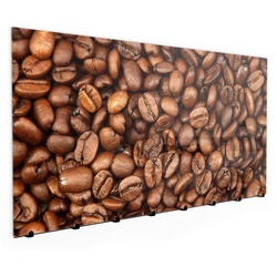 Primedeco Garderobenpaneel Magnetwand und Memoboard aus Glas Geröstete Kaffeebohnen braun