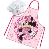 Sorrisini Kinderschürze und Kochmütze für Kinder, Schürze Kochmütze Kinder, Kinderschürze Jungen, Verstellbare Kinderschürzen zum Backen, Malen, Kinder 3-8 Jahre Minnie Mouse - M