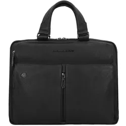 Piquadro Wollem Aktentasche RFID Schutz Leder 37 cm Laptopfach  schwarz