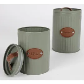 Buri 12x Vorratsdose Metall 2,4 L Aufbewahrung Aromabox Kaffeebehälter Kekse Nudeln
