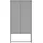 [en.casa] Aktenschrank Sulkava 150 x 80 x 40 cm Grau