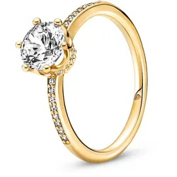 Pandora 168289C01 Ring für Damen Funkelnde Krone Goldfarben, 56/17,8