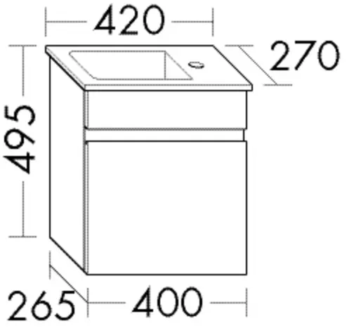 Burgbad Glas Waschtisch-Set Bel Thermo Basaltgrau Matt/Dunkelgrau Hochglanz, SEUE042RF2066A0121 SEUE042RF2066A0121